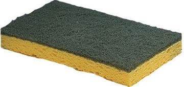 Picture of Yellow Sponge w/ Green Scrubbing Pad; 40/case