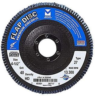 Picture of Flap Disc 40 grit, Type 27 High Density 4 1/2" x 7/8"  10/pack