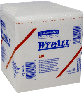 Picture of DRC Quarter Fold White Wipers, Wypall L40 Hvy Wht 1008 (18 x 56/case)