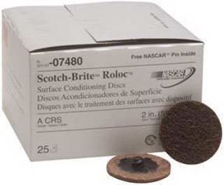 Picture of 3M Scotch-Brite Roloc DiscsMedium 2" Maroon - 25/Box