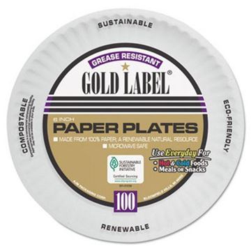 Picture of 6" Coated Paper Plates 1200/case - white