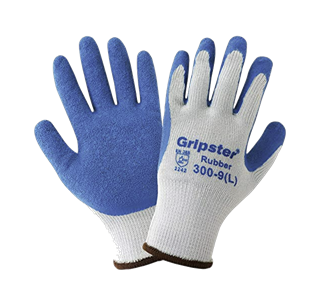 Picture of Blue Latex Coated Cotton KnitGloves w/Rough Finish-Medium