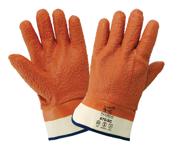 1st Ayd Corporation. Monkey Grip Orange Winter Gloves Size 10 (XL)
