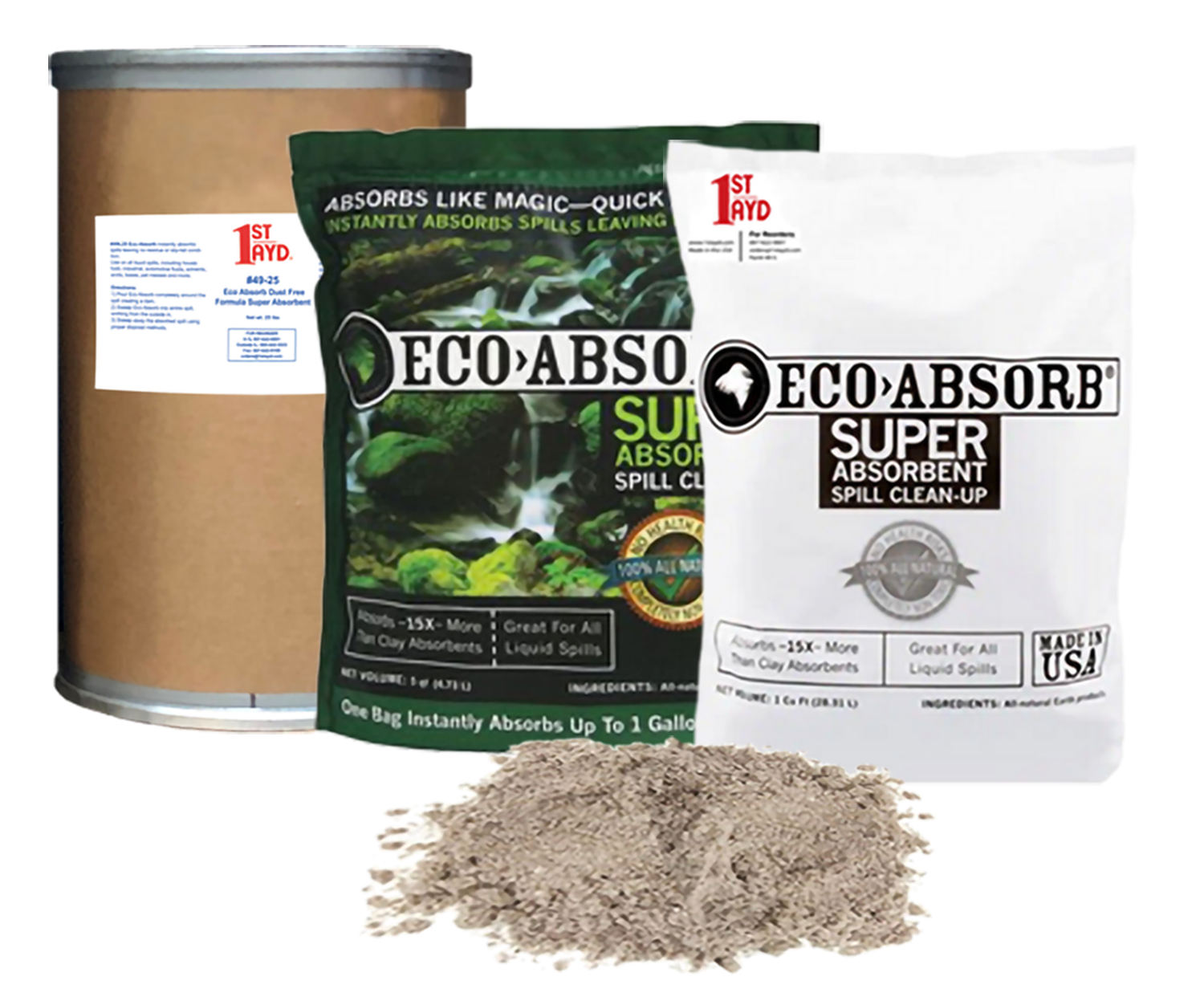 1st Ayd Corporation. Eco Absorb Dust Free Absorbent - Multiple Sizes