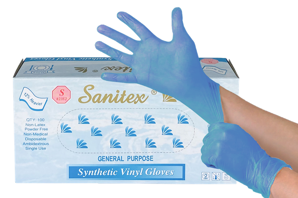 Picture of Blue Vinyl Gloves Powder Free - Multiple Sizes