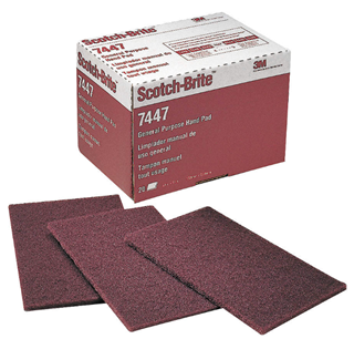 Picture of 3M 659 Very Fine Aluminum Oxide Maroon Pad 6" x 9"  20/Pack 60/Overpack