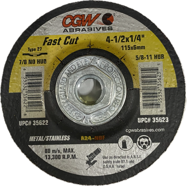 Picture of Grinding Wheel 4-1/2" x 1/4" x 5/8" -11 A24N Fast Cut