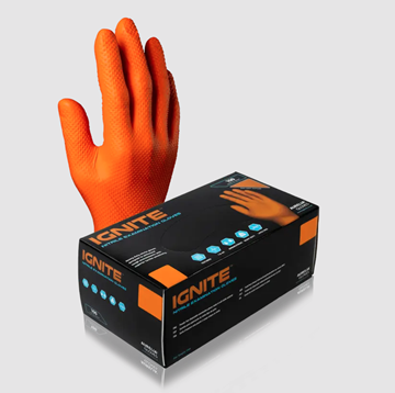 Picture of 7 mil Ignite Orange Nitrile Gloves PF L- Multiple Options