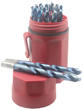 Picture of Duplex Coated Blue Drill Bit Set 190-BLNRed Plastic Case - 29pc