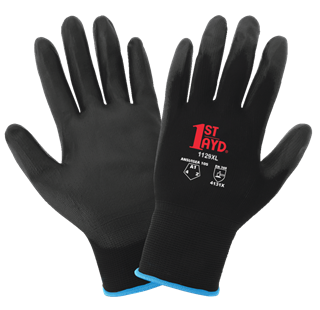 Picture of Black Polyurethane Palm Coated Glove w/Nylon Knit Liner - XL 12dz/cs