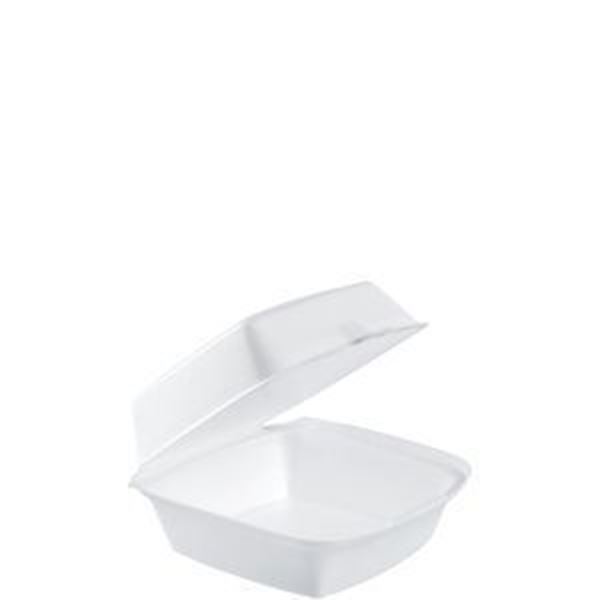Picture of Dart Foam Hinged (Non-Perf) 6" Large Sandwich 4/125 /cs  5 7/8"x 6" x 3"